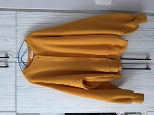 Orange Drop-Shoulder Cardigan